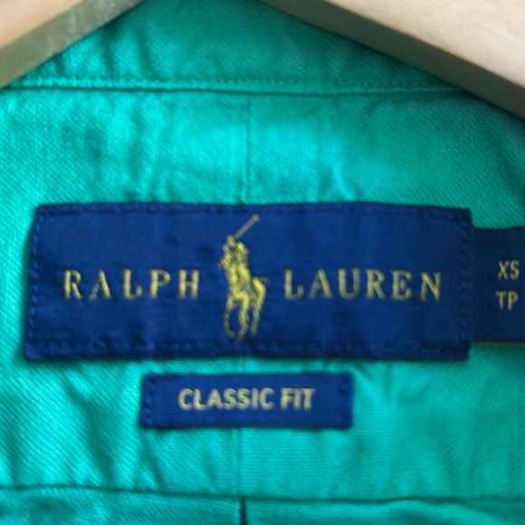 Ralph Lauren Men's Green Classic Fit Button Down Cotton Polo Shirt XS - Picture 4 of 5